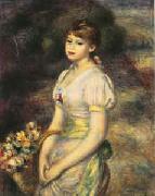 Pierre Renoir Young Girl with Flowers Spain oil painting reproduction